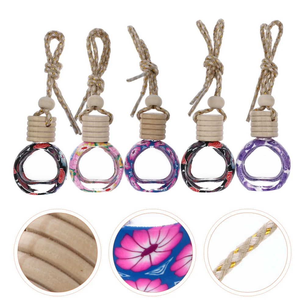 

1 Set 5pcs Polymer Clay Empty Essential Oil Storage Bottles Perfume Containers