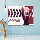 Картина на холсте Zero Two Canvas, Декор для дома, японские аниме картины, настенные художественные принты, основной персонаж, плакат, модульный
