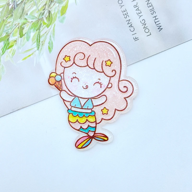 

10Pcs New Mini Cute Shining Mermaid Princess Flat Back Resin Cabochons Scrapbooking DIY Jewelry Craft Decoration Accessorie K31
