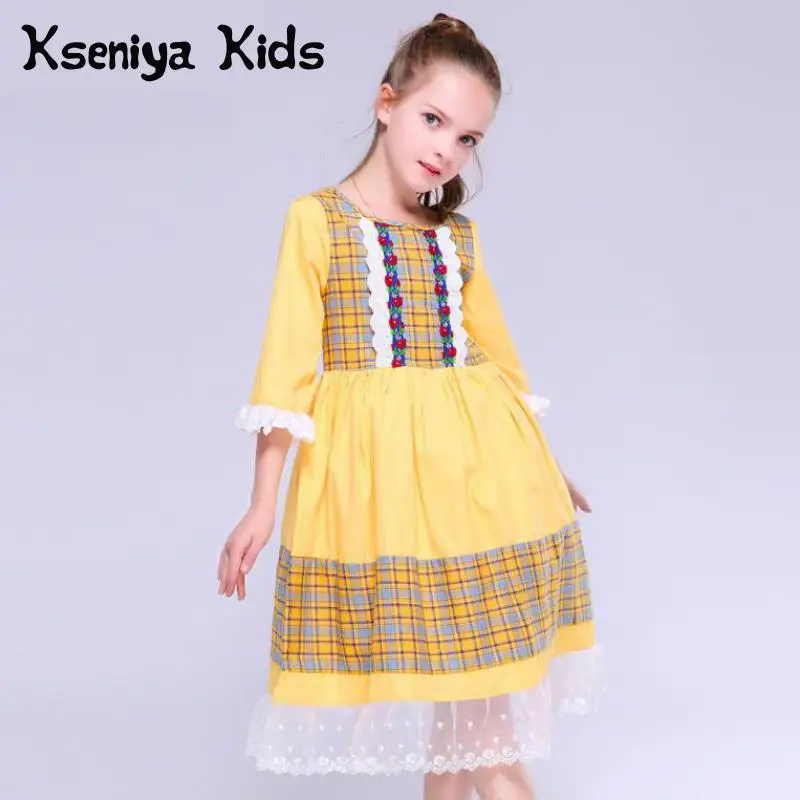 Kseniya Kids Spring Summer Baby Girls Fashion Show Clothing Victorian Lace Princess Cute Dress Girl Flower Party Costumes | Детская