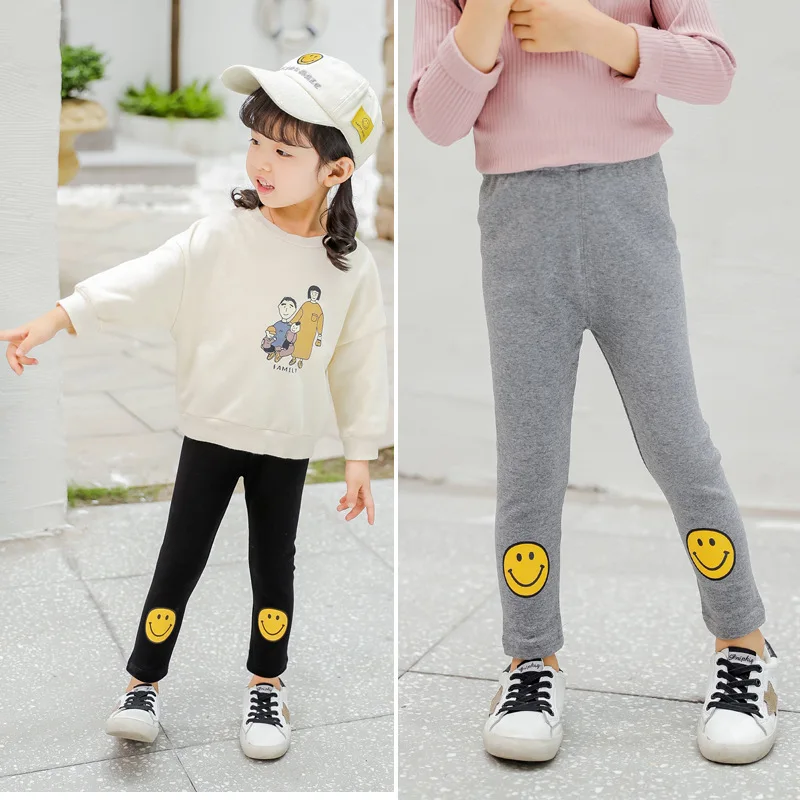

Summer Toddler Girl Pants Casual Smiley Print Pants for Boys 1 2 3 4 5 Years Girl Leggings Baby Girl Leggings for Girls 2020 New