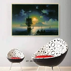 Иван айвазковский  Лунная ночь на Капри  Картина на холсте масляная живопись художественное изображение современный настенный Декор домашнее украшение для гостиной