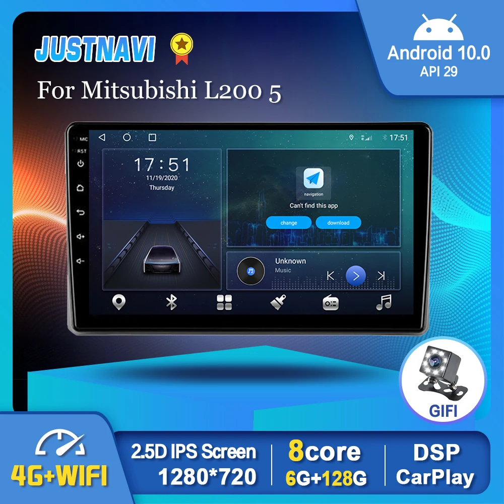 

Android 10.0 Auto Stereo 6G 128G Car Radio For Mitsubishi L200 5 2018-2020 CarPlay Multimedia Video Player Autoradio Head Unit