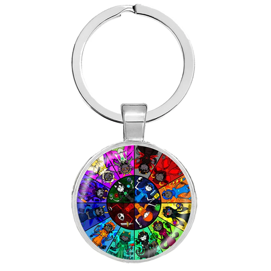Anime Gravity Falls Keychain Bill Cipher Wheel Mysteries Pattern Key Rings Glass Dome Metal Fans Gift Jewelry Llaveros | Украшения и