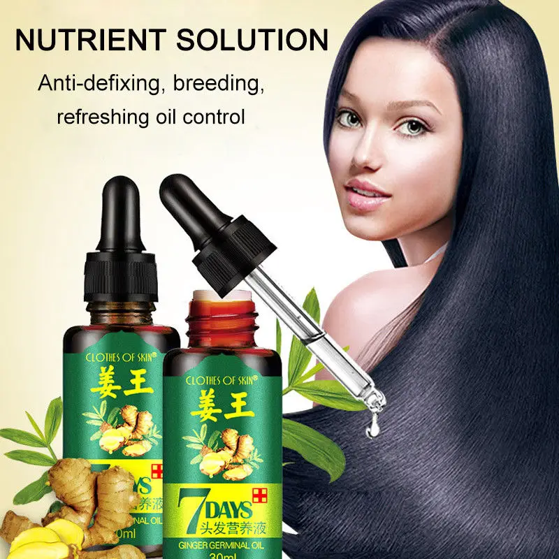 

10PCS 7 Day Ginger Germinal Serum Essence Oil Natural Hair Loss Treatement Effective Fast Growth Hair Care 30ml