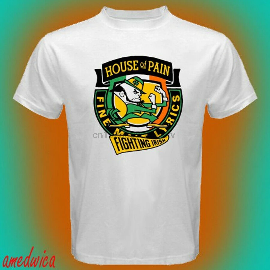 Мужская белая футболка в стиле хип-хоп с логотипом Дом боев Ирландском и