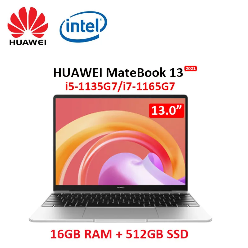 

Huawei MateBook 13 2021 laptop i7-1165G7 16GB RAM 512GB SSD 13-inch full-screen notebook computer touch screen Ultrabook