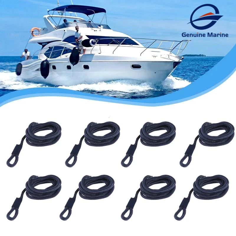 

8 PCS Boat Fender Line 1 CM Thickness 5 FT Double Braided Hi-Performance Marine Rope Mooring Rope Dock Line For Boat Accessories