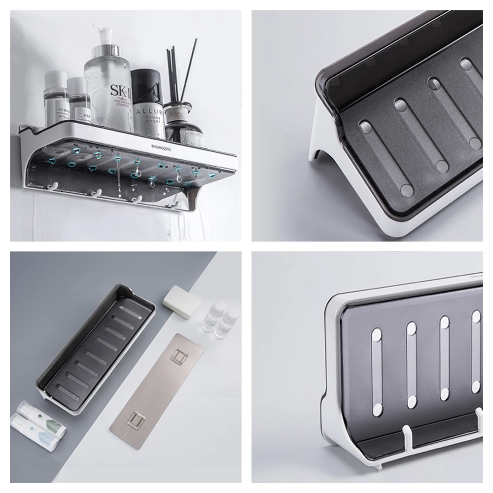 shower shelf for bathroom organizers with hooks shower storage shelves bath organizer wall mount shampoo storage bathroom holder free global shipping