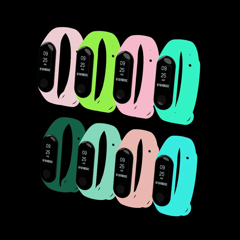 

Strap for Mi Band 3 4 5 6 Luminous Glowing Silicone Replacement Bracelet for Xiaomi Mi Band 3 4 5 6 Smart Watch Bands