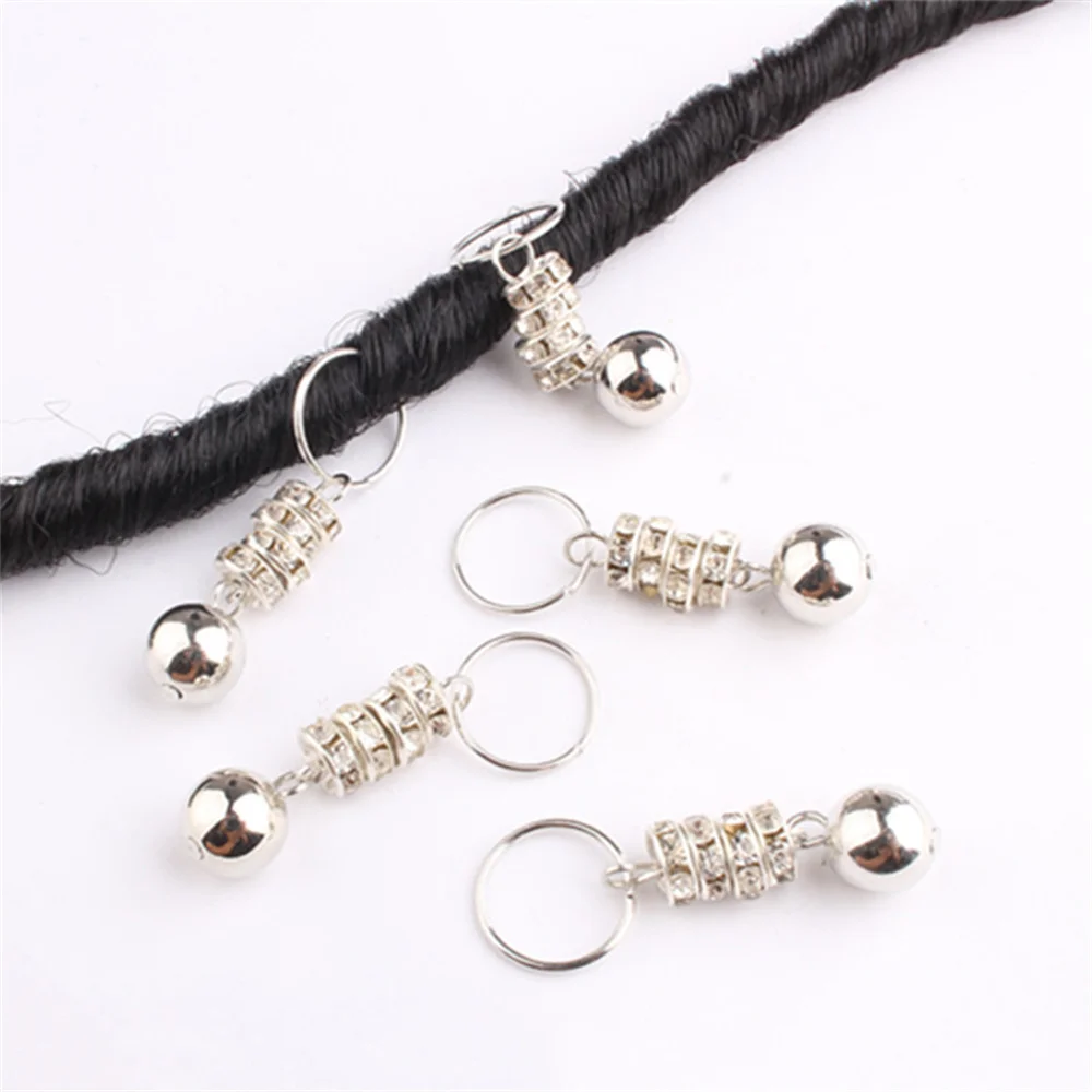 

5pcs Silver Gold Hair Braid Dreadlocks Bead Hair Ring Cuffs Dread Tube Charm Dreadlock Braid Extension Styling Tools Accessories