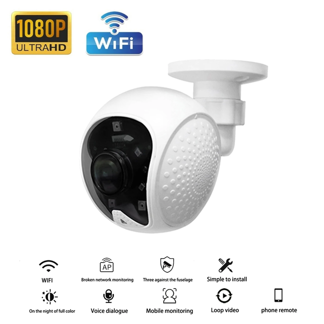 

1080P PTZ IP WIFI Camera Wide Angle Wireless Auto Tracking Monitor Outdoor CCTV Security Surveillance Network Waterproof Camera