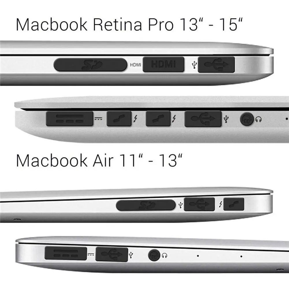12 шт силиконовый Противопылевой заглушка Набор для MacBook Pro предотвращает интерфейс ноутбука от пыли