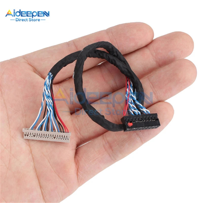 Universal 20Pin DF19-20-D8 1 Channel Signal 8 Bit LCD Screen Driver Board Line LVDS Screen Cable 1mm Pin Pitch 250mm