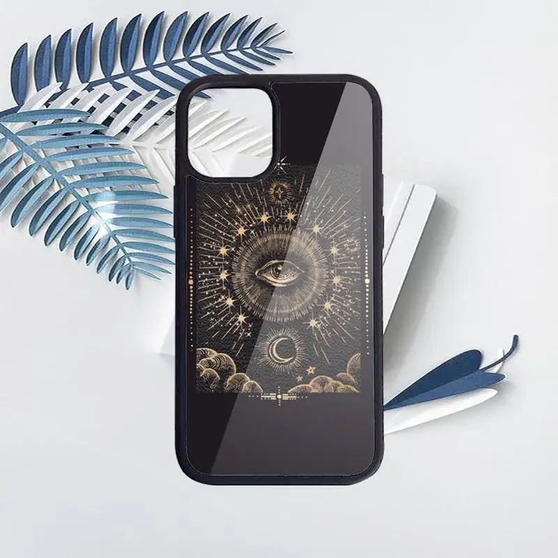 

Witches moon Tarot Mystery totem Phone Case PC for iPhone 11 12 pro XS MAX 8 7 6 6S Plus X 5S SE 2020 XR Luxury brand funda