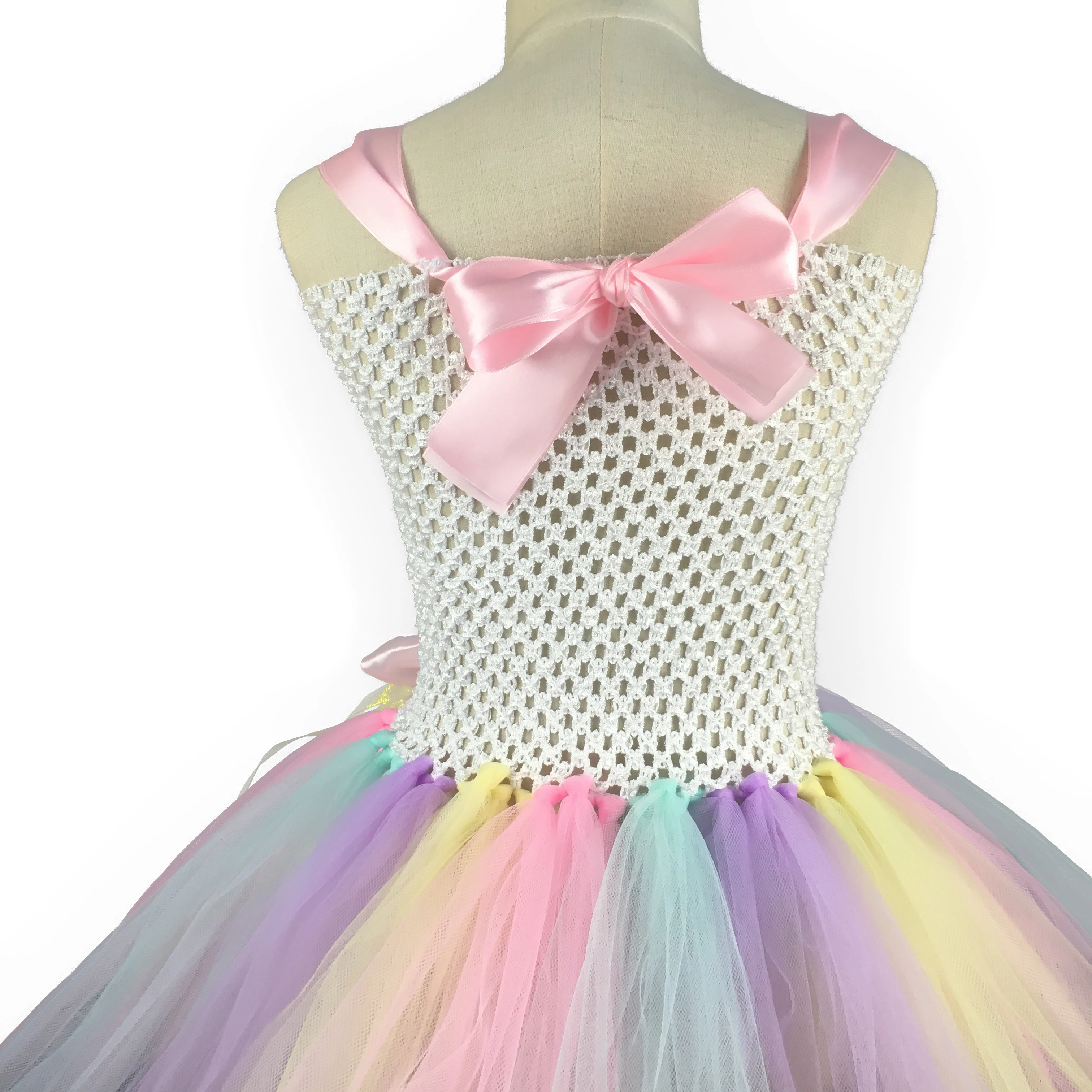 Пастельное платье-пачка с единорогом для девочек детское платье из тюля розовой