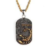 scorpio 12 constellations necklace birthday gifts gold color stainless steel amulet pendant zodiac sign jewelry collier 2019