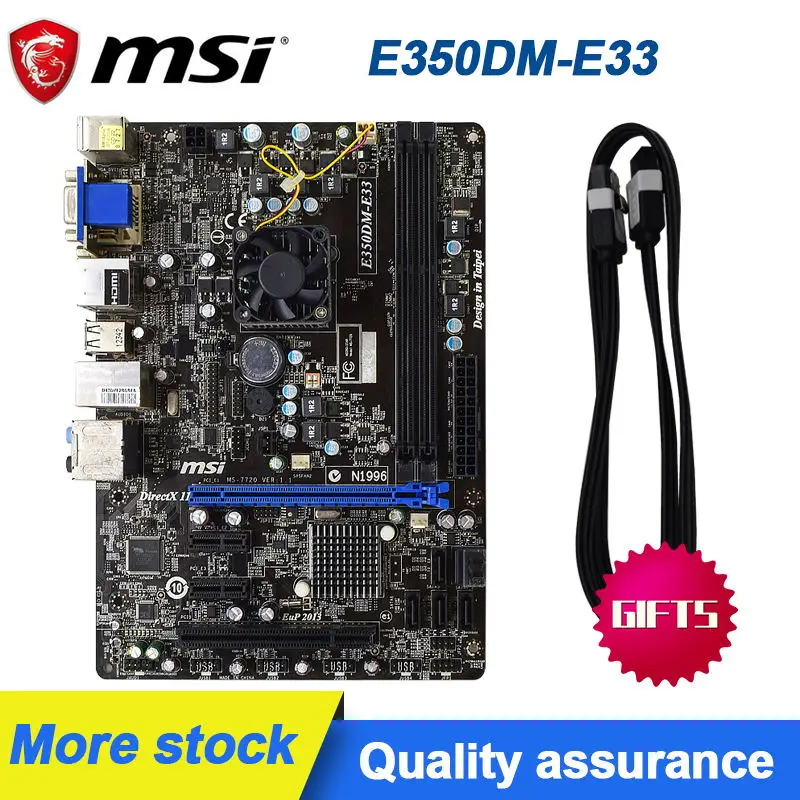 Материнская плата MSI E350DM-E33 BGA FT1 DDR3 8 Гб SATAII USB 2 0 Zacate-FT1 APU HDMI VGA ATX материнская |