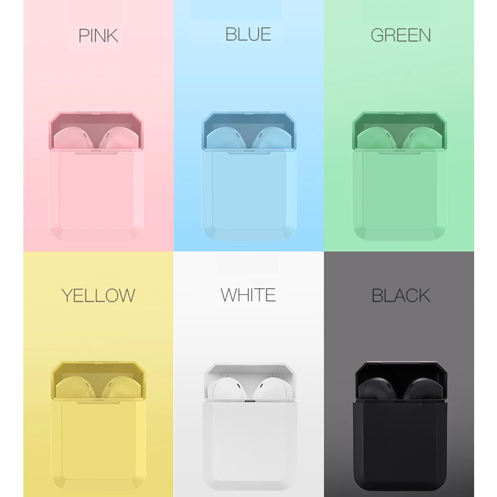 Wireless Headphone Bluetooth 5.0 Original Macaron i12 in Earphone Touch Mic Charging Box Sport Headset For Smart Phone | Электроника