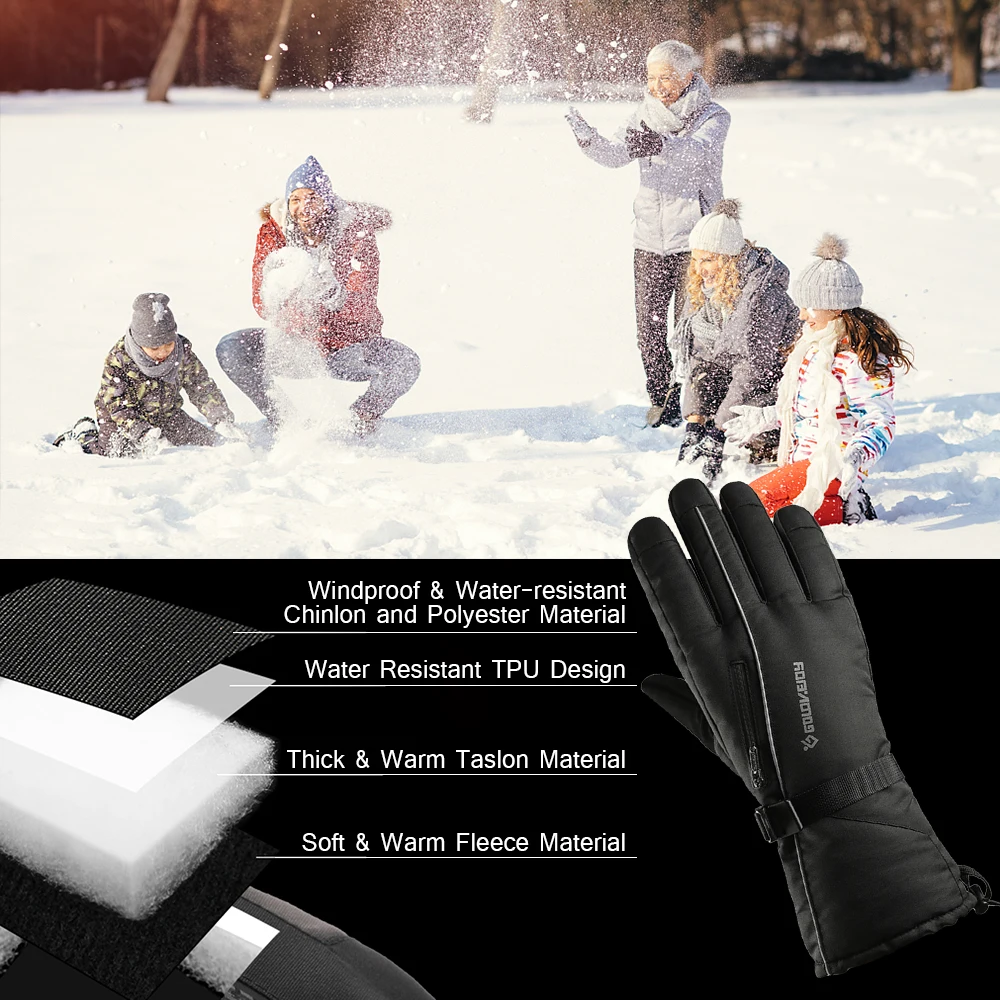 

Skiing Gloves Men Women Winter Warm Gloves Windproof Snow Gloves Water Resistant Sports Gloves For Skiing Cycling Climbing