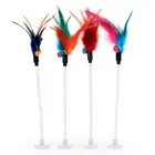 Игрушки для кошек, перьевая палочка, Весенняя присоска с колокольчиком, пружинные принадлежности для мыши, пружинные перья для домашних животных, эластичные перья, палочка для кошек, игрушка для домашних животных