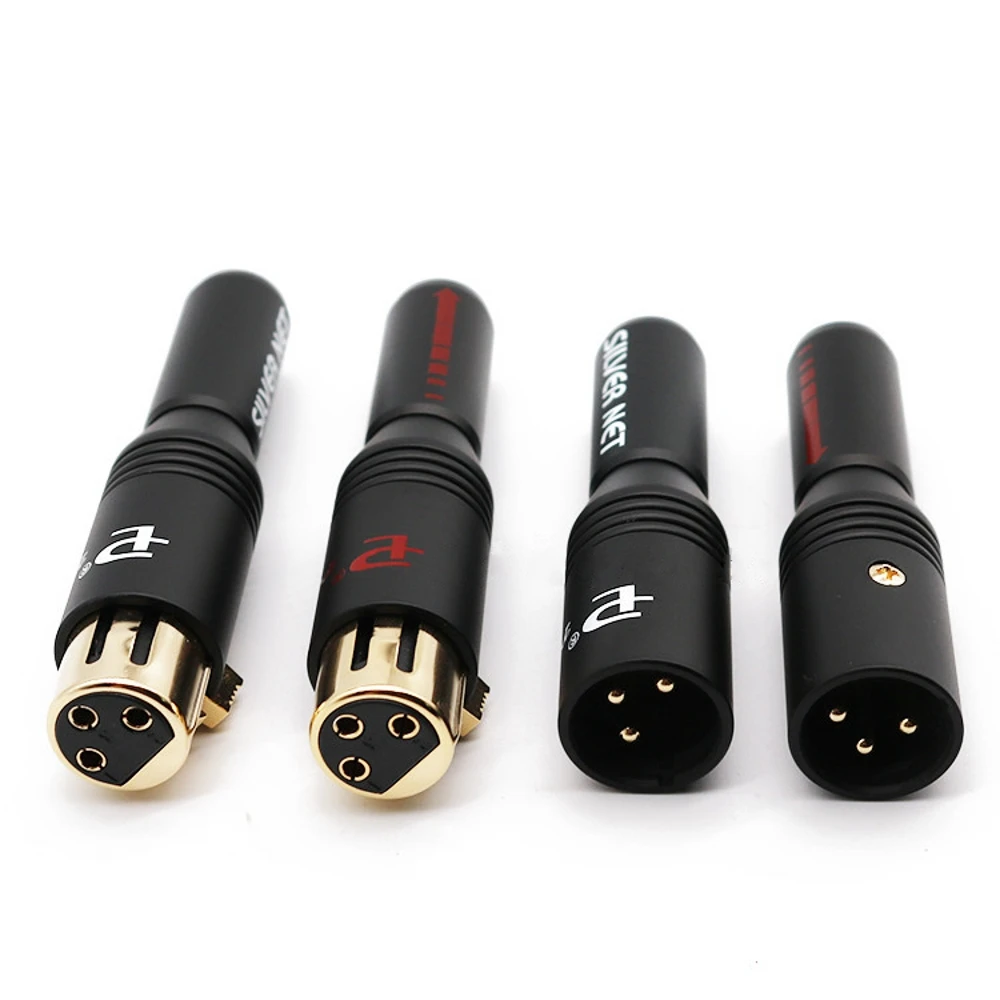 Palic Высокое качество 24K позолоченный 3 Pin Соединительный Штепсель XLR MIC 4 шт (2