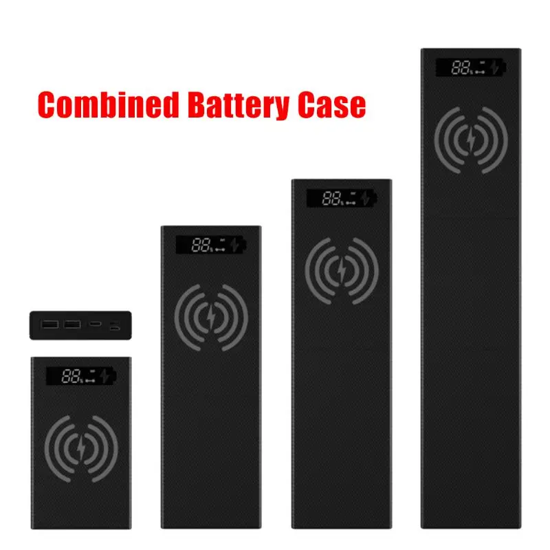 Spliced Combined DIY 18650 Battery Case Wireless Charging Power Bank Shell Portable External Box Powerbank Protector |