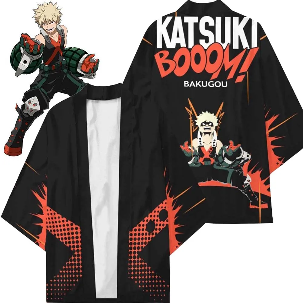Кимоно для косплея из аниме Моя геройская Академия Bakugou Katsuki кардиган кимоно