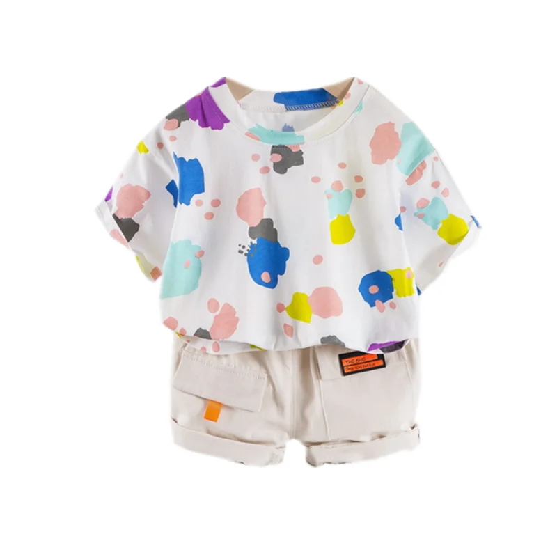 

New Summer Children Cartoon Clothes Baby Boy Girls Print T Shirt Shorts 2Pcs/Sets Kids Infant Costume Toddler Casual Sportswear