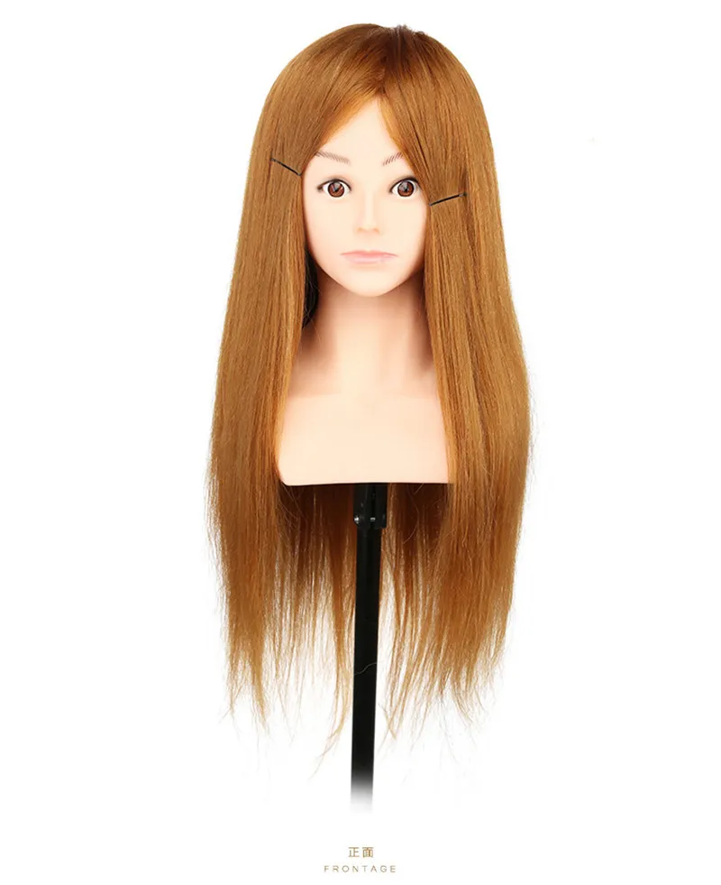 55-60CM hair length 100% high temperature silk Fiber mannequin head hair doll head with hair practice with shoulder