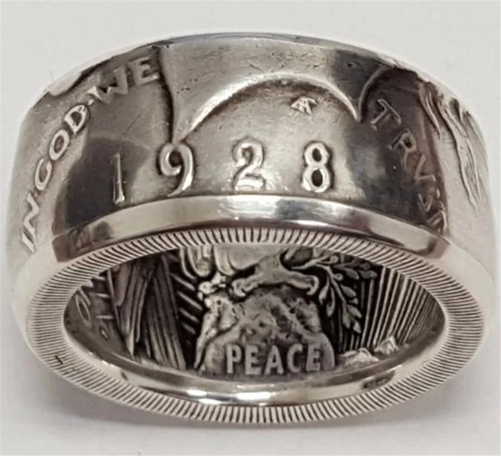 1928 толстое кольцо из нержавеющей стали с гравировкой легендарного возраста