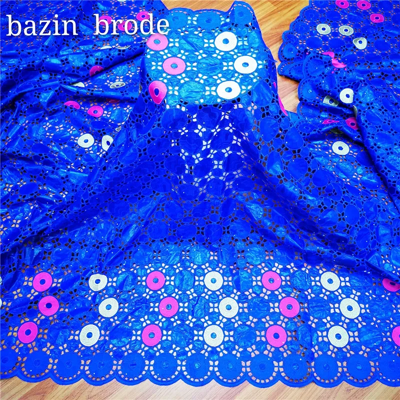 Модная африканская одежда хлопчатобумажная ткань 2020 Bazin Riche Guinea Brocade новое белое