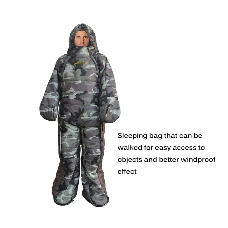 

Camping Sleeping Bag Comfortable Adjustable Zippered Lazy Winter Bag Backpacking Travel Hiking Accessories Outdoor Sleeping Bag