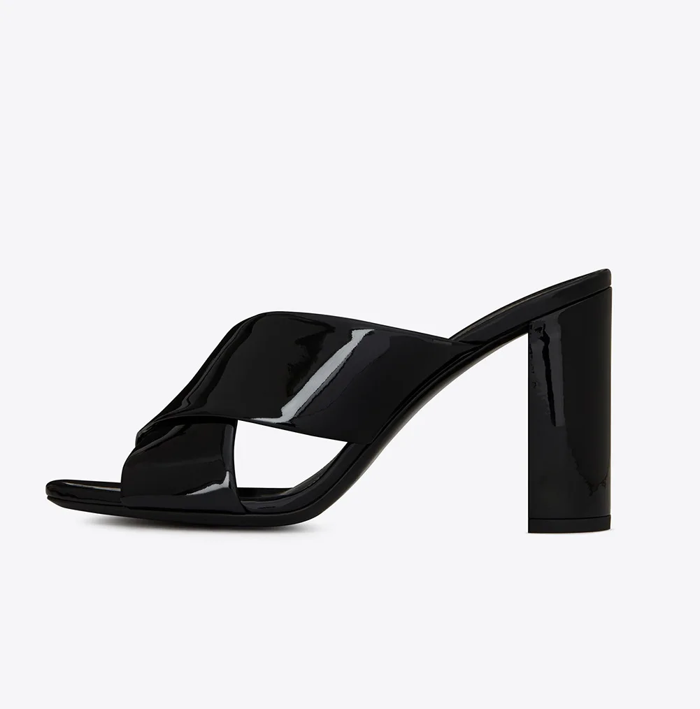 

Women's high heel cross toe slipper