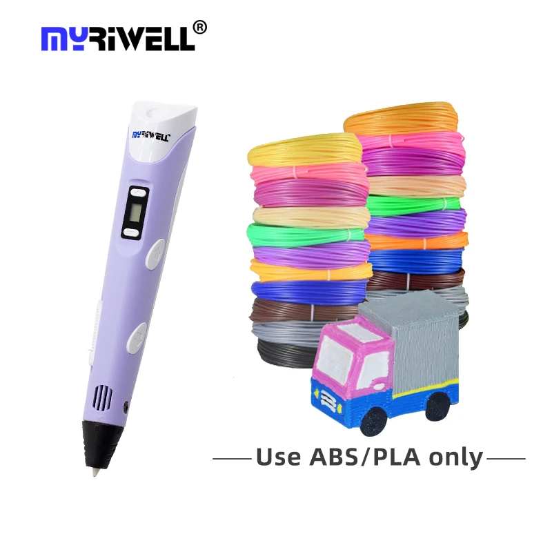 Myriwell 3d colours pen with 50m 1.75mm PLA filament for kid birthday gift toy 3D Printing Pen with LCD Display RP-100B