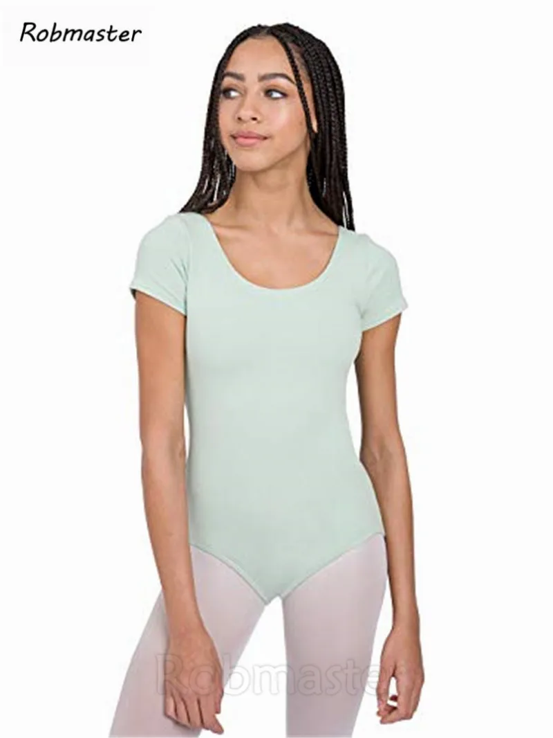 Женское черное красное зеленое белое трико с короткими рукавами балетная одежда