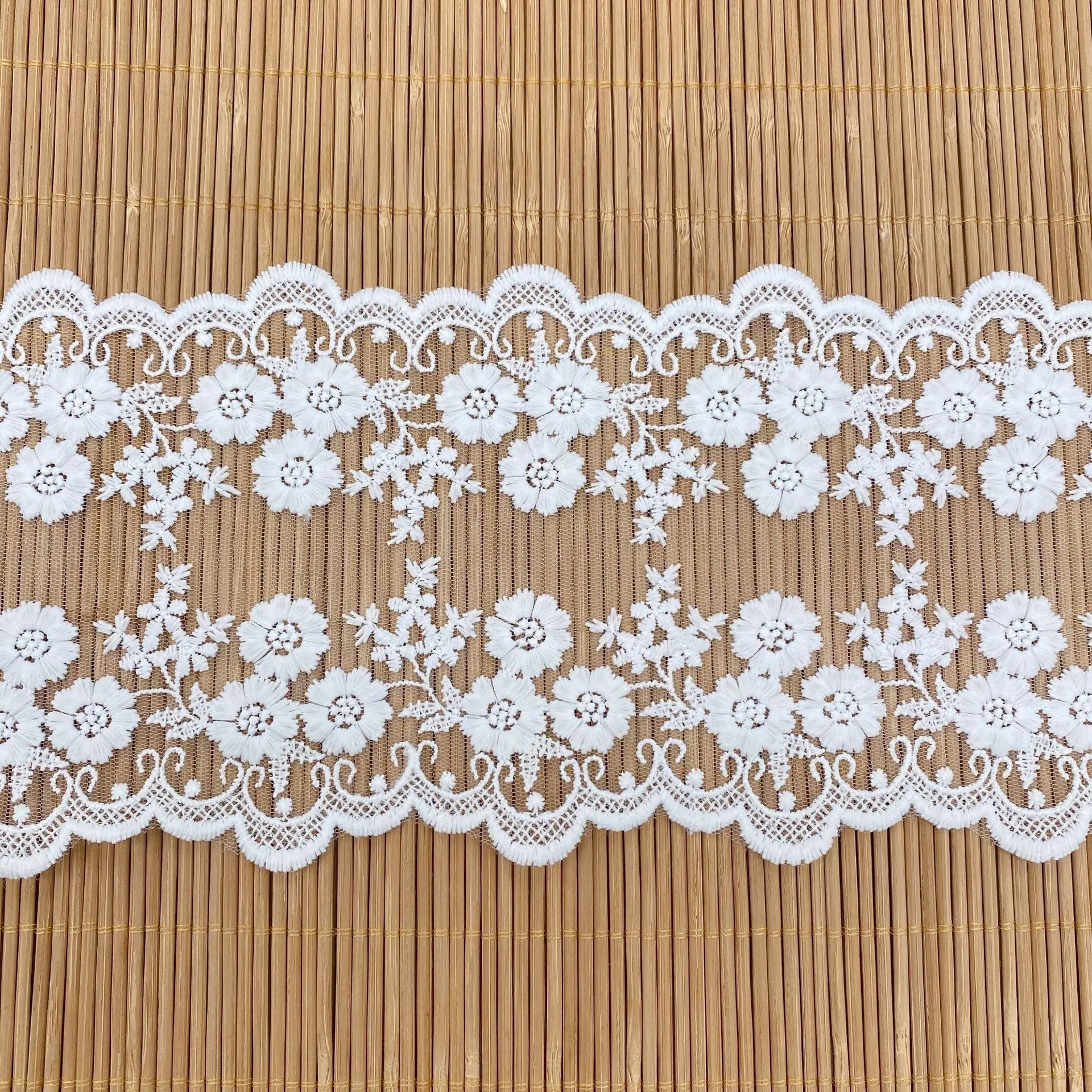 Шелковая кружевная ткань с вышивкой 12 4 см