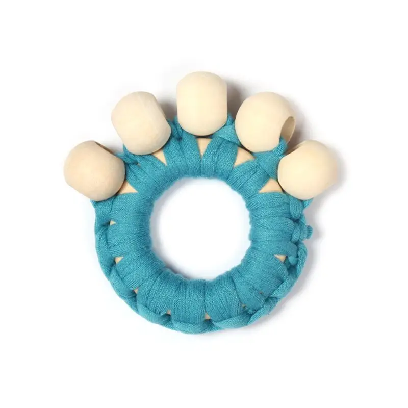 

Baby Teething Wooden Ring Rattle Chew Beads Teether Boho Bracelet Nursing Toy Y4QA