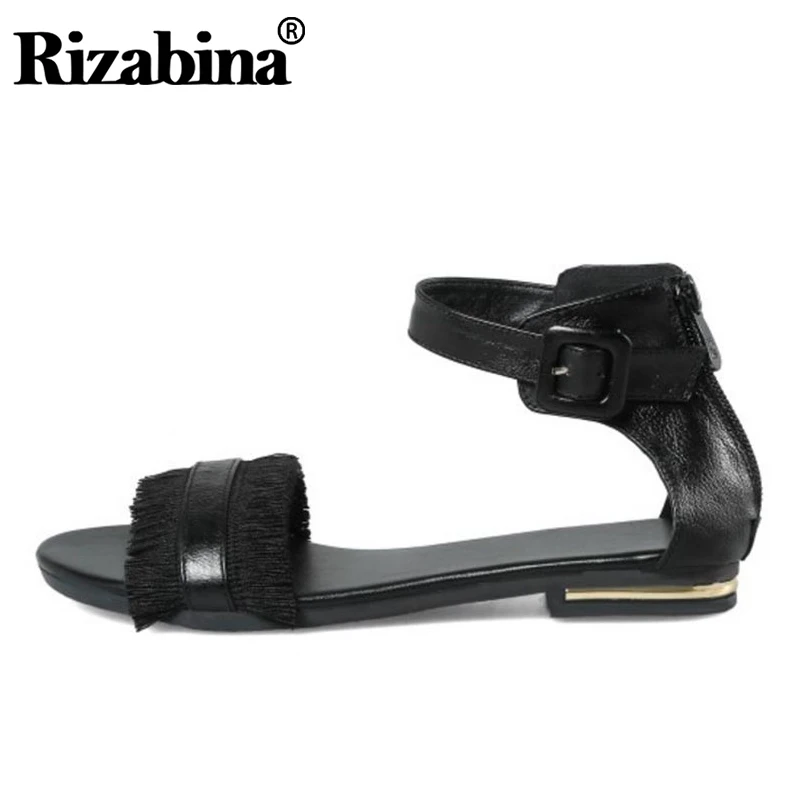 RIZABINA/Молодежные летние сандалии на молнии с кисточками Повседневная Клубная