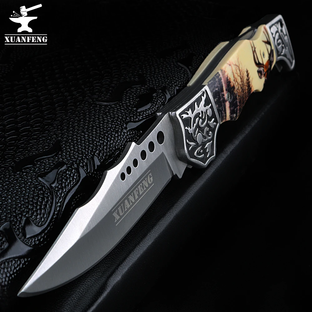 XUAN FENG outdoor tactical hunting knife high hardness army folding camping portable pocket | Инструменты