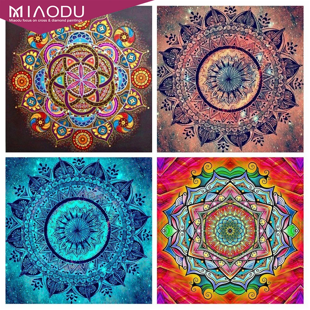 

Miaodu Full Square Diamond Painting Flower Mandala 5D DIY Diamond Embroidery Art Kit Home Decor