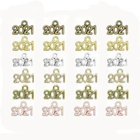 50pcs charms letter 2023 2022 2021 year 13x9mm six colors pendants diy making findings handmade tibetan jewelry