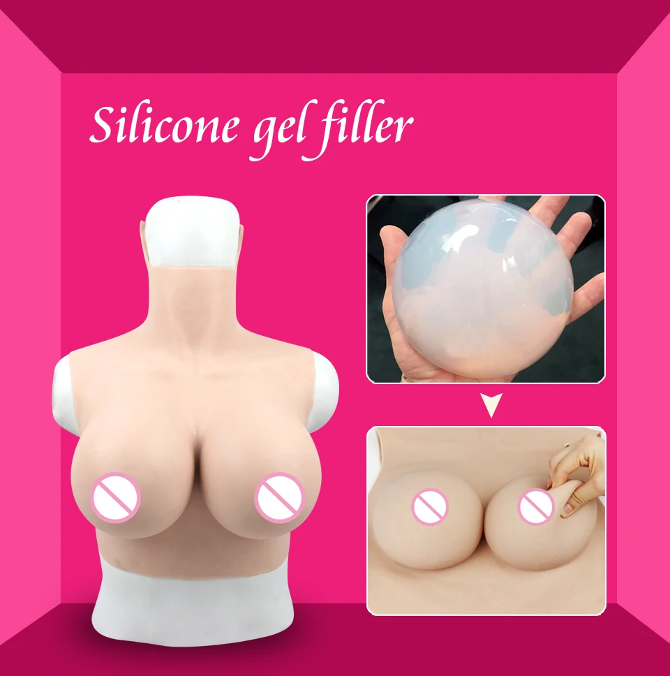 Breasts Silicone Large Breast Fake Boobs G Cup for Transgender Shemale Pechos Crossdresser Forms Drag Queen Cosplay Men To Women - Цвет: NUDE