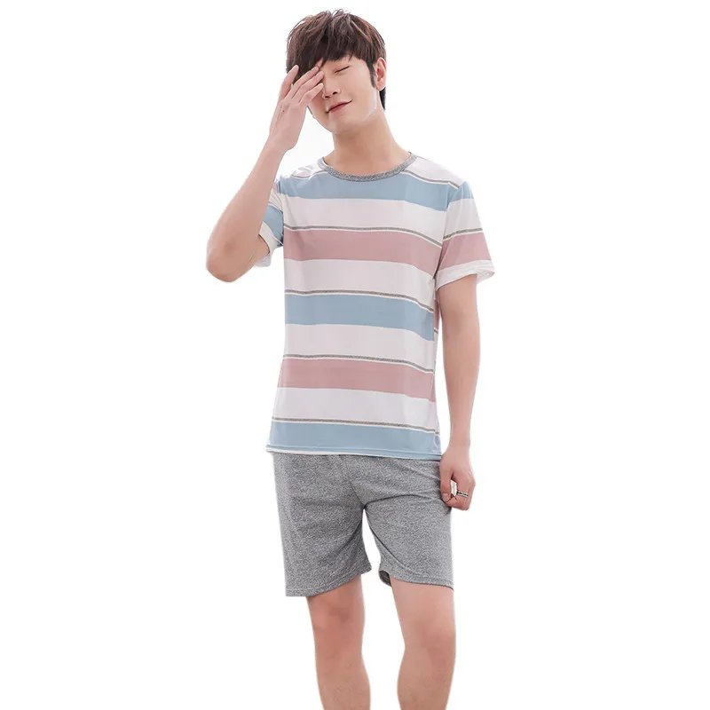 Style 1 Men Новые пижамные комплекты парные пижамы для женщин и мужчин с коротким рукавом, пижама одежда для сна, ночное белье, домашняя одежда, женские пижамы, пижамы - Цвет: Style 1 Men