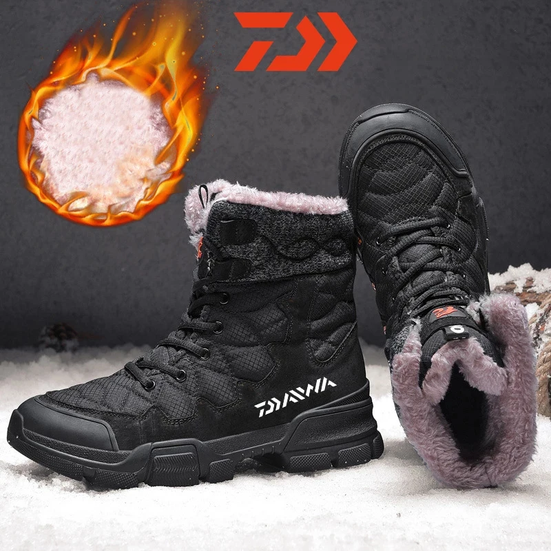 

Daiwa 2021 New Winter Men's Snow Boots High Quality Warm Plush Waterproof Boots Casual Outdoor Fishing High-Top Big Size Shoes