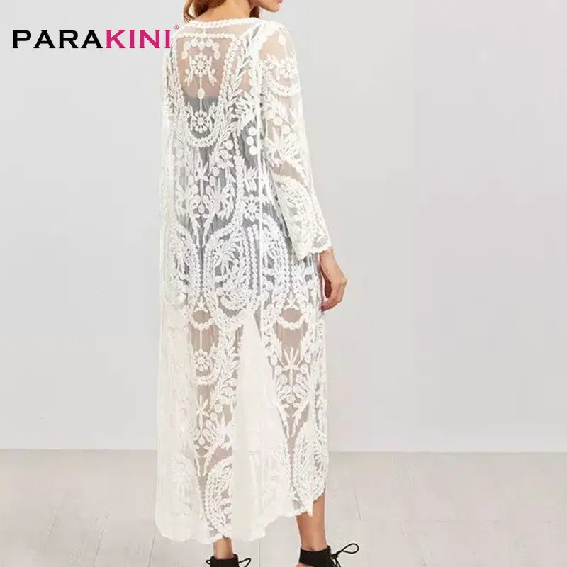 PARAKINI, хлопковая туника с круглым вырезом, саронг, купальный костюм, накидка, бикини,, для женщин, кружевная накидка, пляжная одежда, открытая, мини, Пляжное Платье