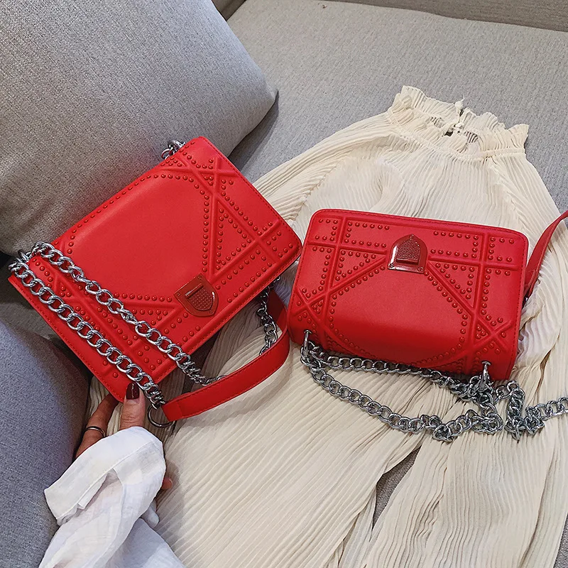 JUILE модная женская сумка с заклепками модные женские сумки-мессенджеры маленькие