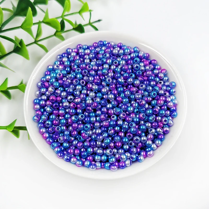 New Mix Rainbow Color Round 3mm ABS Imitation Pearl Plastic Beads Hole 1.0mm Loose Beads Diy Jewelry Necklace Making 1000PCS