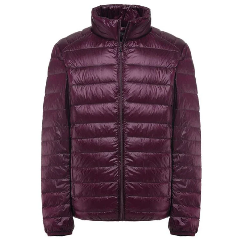 stand collar winered Новые пуховые куртки мужские Осень Зима повседневные с капюшоном белые пуховики Jaqueta мужская верхняя одежда сверхлегкие теплые пальто Casaco - Цвет: stand collar winered