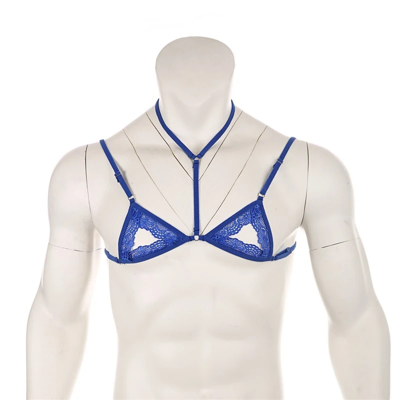 Сексуальное нижнее белье для мужчин прозрачные кружевные бюстгальтеры